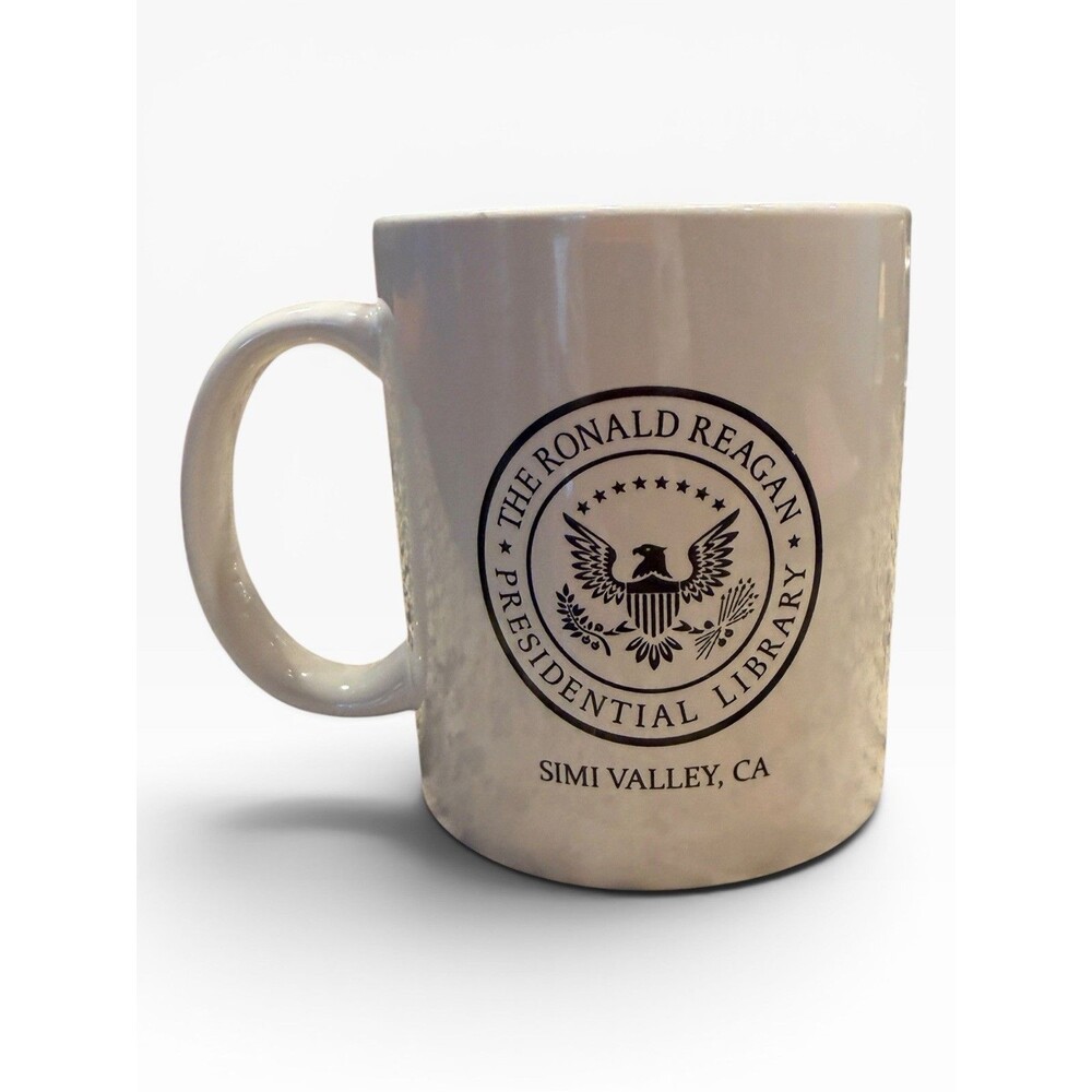 Ronald Reagan Presidential Library Coffee Mug White Ceramic Seal Simii Valley CA